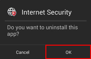 تأیید حذف نصب در نحوه حذف آنتی ویروس جی دیتا موبایل سکیوریتی برای اندروید (G DATA Mobile Security for Android) - 10